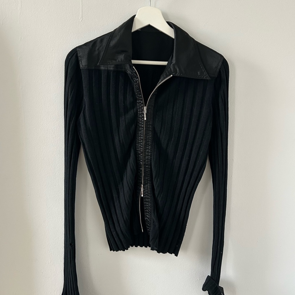 Vintage Cabi Dual Zip Going Out Sweater Top